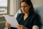 Injured woman in a hospital reviewing her truck accident claim