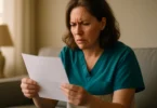 Woman in scrubs upset after her workers comp claim was denied